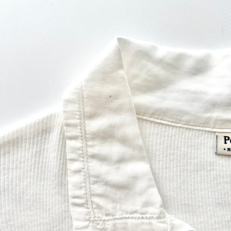Ralph Lauren white open collar rib shirt