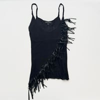 JILL STUART black fringe knit camisole