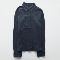 dark navy striped shirt