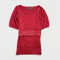 MARY QUANT red puff sleeve belt knit tunic