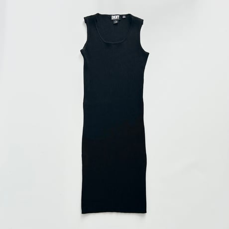 DKNY black rib knit tight dress