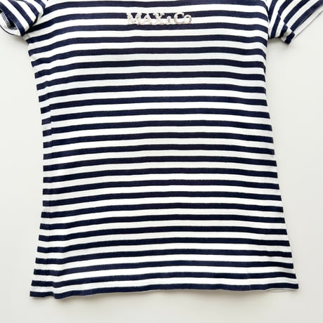 navy striped sequins T-shirts