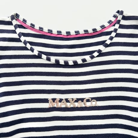 navy striped sequins T-shirts