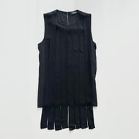 MaxMara black fringe silk tank top