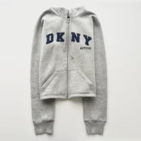 DKNY gray×navy logo full zip hoodie