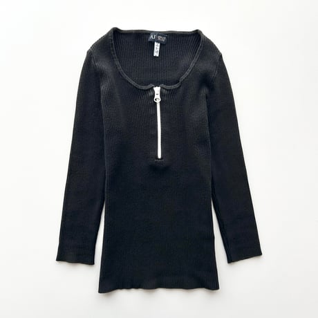 ARMANI half zip compact knit tops