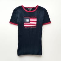 Ralph Lauren navy logo cotton knit