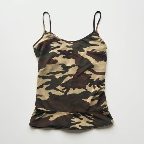 camouflage buttons frill camisole