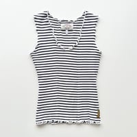 ARMANI striped frill rib tank top