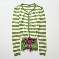 MOSCHINO striped waist mark cardigan