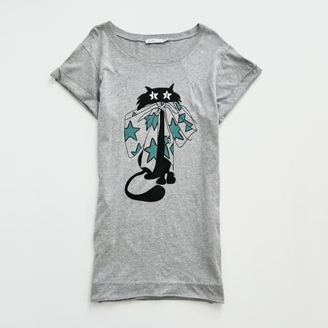 Chloe gray cat printed tunic