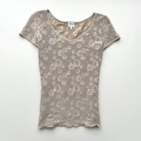 ARMANI beige dot gathered T-shirts