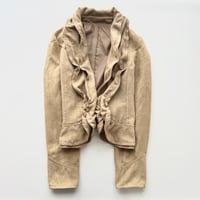 beige fake suede frill jacket