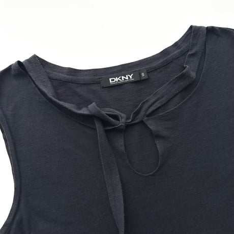 DKNY dark navy neck designed tank top