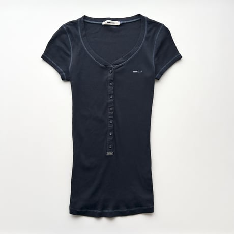 GAS navy henry neck rib tops