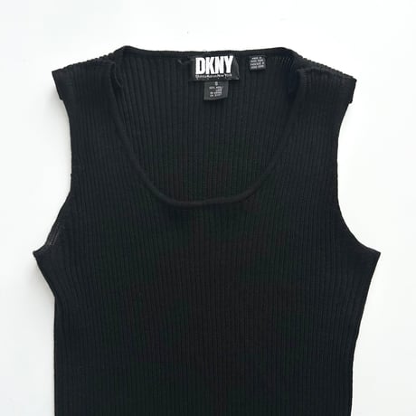 DKNY black rib knit tight dress