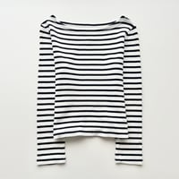 MOSCHINO navy×white striped tops