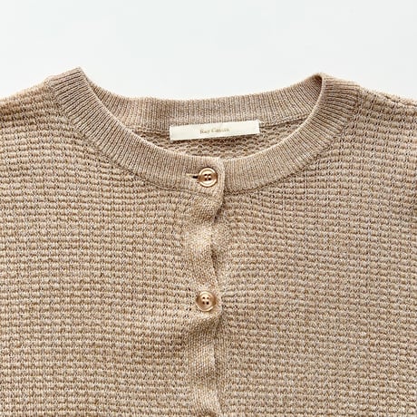beige long sleeve knit cardigan