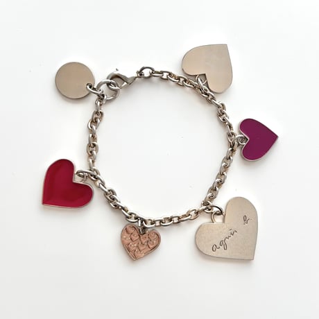 agnes b. heart motif chain bracelet