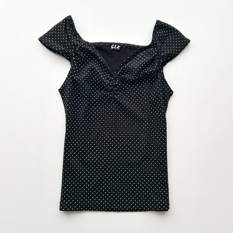 black dot gathered tops