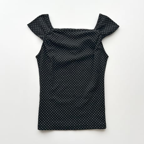 black dot gathered tops