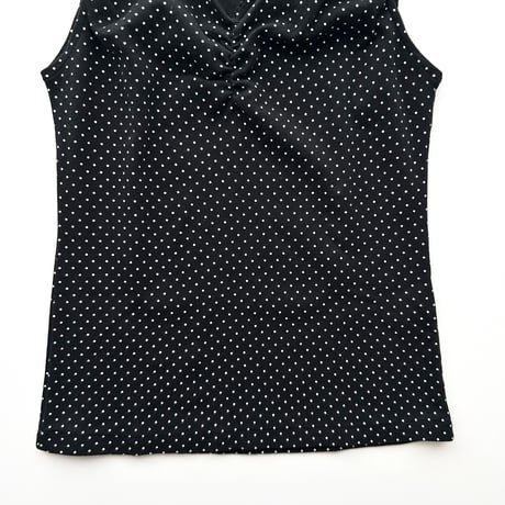 black dot gathered tops