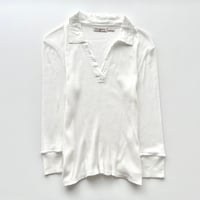 Ralph Lauren white open collar rib shirt