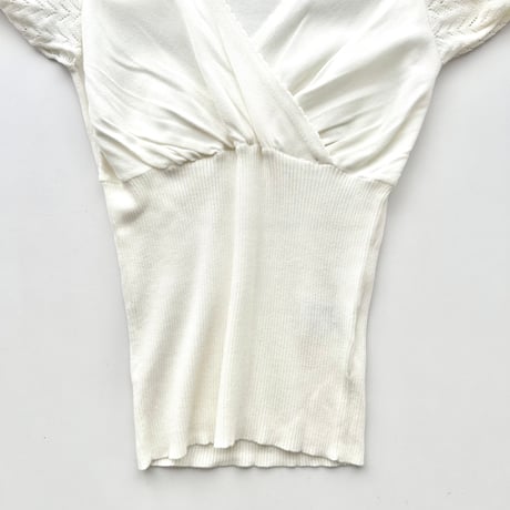 ivory cache-coeur knit tops