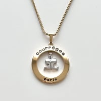 courreges round logo necklace
