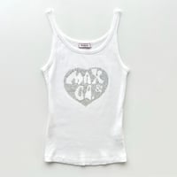 white rhinestone rib tank top