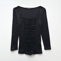 black gather designed tops