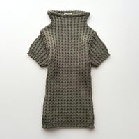 khaki short sleeve high neck knit