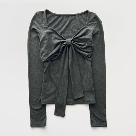 gray ribbon drape tops