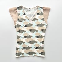 courreges camouflage logo tops