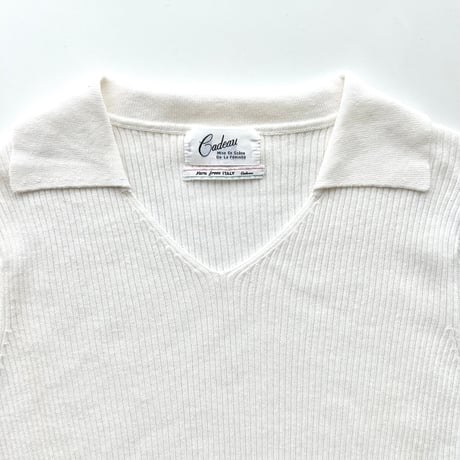 made in Italy / white knit shirt