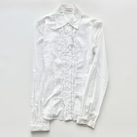 white frill cotton shirt