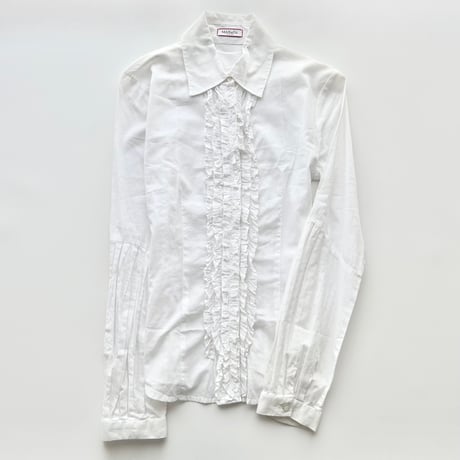 white frill cotton shirt