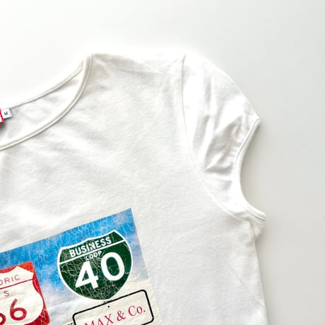 white printed puff sleeve T-shirts