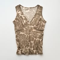 brown flower tulle tunic