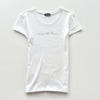 ARMANI white rhinestone logo T-shirts