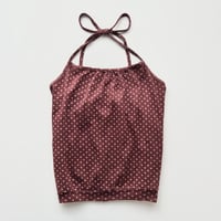 red brown dot halter neck tops