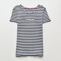 navy striped sequins T-shirts