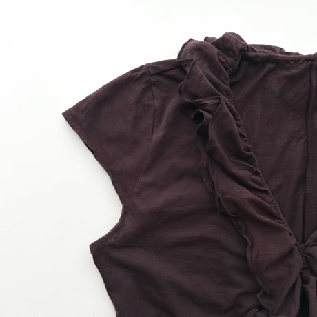 dark purple frill T-shirts