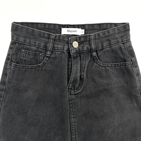 black denim slit tight skirt
