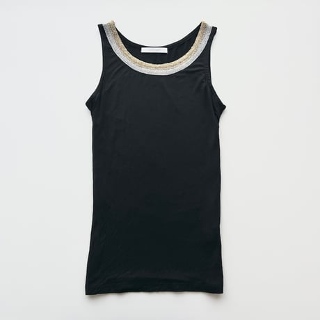 black neck designed tank top