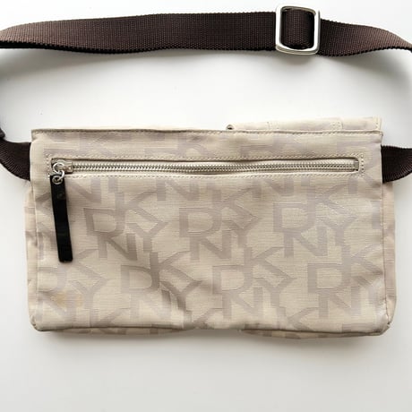 DKNY beige logo waist belt bag