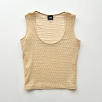 VERSACE gold beige cropped tank top