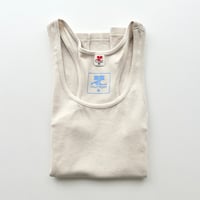 courreges beige rib tank top