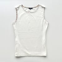 Burberry white plaid piping tank top