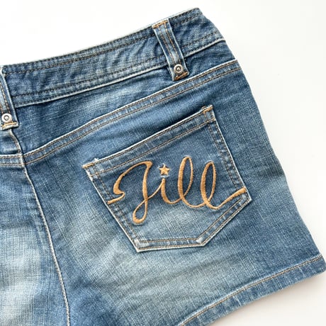 JILL STUART logo denim short pants